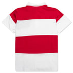 Kid's College Panel Stripe Polo Shirt - Red