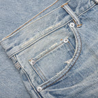 Knee Blowout Dirty Jeans - Light Indigo