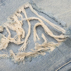 Knee Blowout Dirty Jeans - Light Indigo