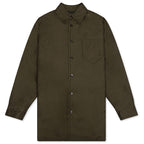 Padded Cotton Satin Shirt - Military Green