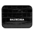 (WMNS) Balenciaga Cash Card Holder Crocodile Embossed 'Black White' 5938121LRR39660