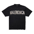 (WMNS) Balenciaga New Tape Type T-shirt Medium Fit 'Black' 739784TQVQ81073