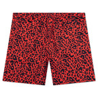 Leopard Active Shorts - Red