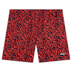 Leopard Active Shorts - Red