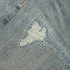 P001 Vintage Repair Denim Pants - Light Indigo