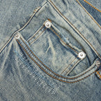P001 Vintage Repair Denim Pants - Light Indigo