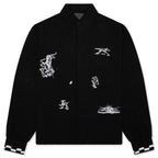 Live Life With Ease Button Up - Black