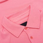 Logo Embroidered Long-Sleeve Polo Shirt - Candy Pink