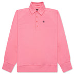 Logo Embroidered Long-Sleeve Polo Shirt - Candy Pink