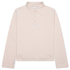 Long Sleeve Knit Polo - Bone