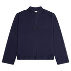 Long Sleeve Knit Polo - Navy