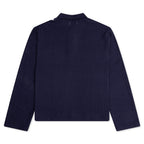 Long Sleeve Knit Polo - Navy