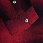 Loose Weave Plaid Shirt - Red