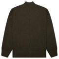 Military Patch Zip Sweater - Green