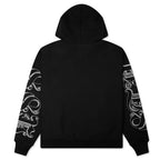 Motif Print Hoodie - Black