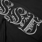 Motif Print Hoodie - Black