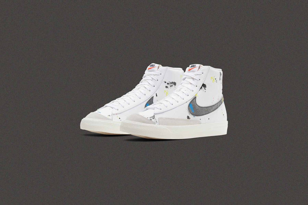 Blazer Mid '77 "Paint Splatter" - White/Black