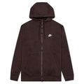 Sportswear Club Fleece Full-Zip Hoodie - Brown Basalt/Brown Basalt/White