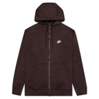 Sportswear Club Fleece Full-Zip Hoodie - Brown Basalt/Brown Basalt/White