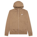 Sportswear Club Fleece Full-Zip Hoodie - Dark Driftwood/White