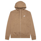 Sportswear Club Fleece Full-Zip Hoodie - Dark Driftwood/White