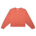 Sportswear Collection Essentials Women's Oversized Fleece Crew Sweatshirt - Madder Root/White