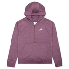 Sportswear Women's Club Essential 1/4 Zip Fleece Hoodie - Dark Wine/Heather