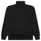Nike Life Cable Knit Turtleneck Sweater - Black