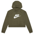 Sportswear Women's Essential Cropped Hoodie - Medium Olive/White