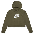 Sportswear Women's Essential Cropped Hoodie - Medium Olive/White