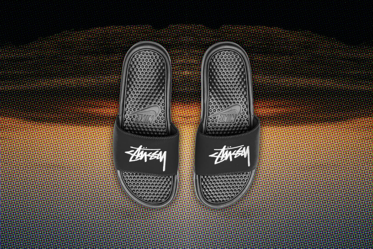 Nike x Stussy Benassi - Black/Sail