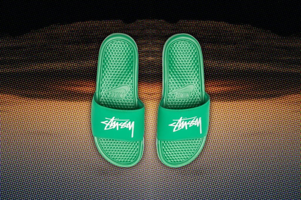 Nike x Stussy Benassi - Pine Green/Sail