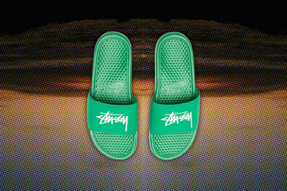 Nike x Stussy Benassi - Pine Green/Sail