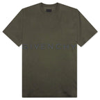 Oversized Fit Givenchy Embroidery T-Shirt - Greyish Green