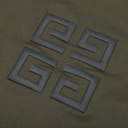 Oversized Fit Givenchy Embroidery T-Shirt - Greyish Green