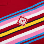 Oversized Striped Polo - Multi Dark Red