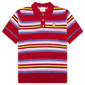 Oversized Striped Polo - Multi Dark Red