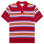 Oversized Striped Polo - Multi Dark Red