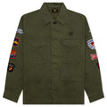 Patched Military Shirt - Olive Drab
