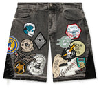 Patchwork Denim Shorts V2 - Grey