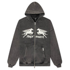 Pegasus Zip Through Hoodie - Vintage Grey