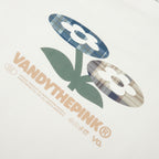 Plaid Two Flower Tee - White