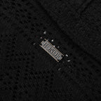Pointelle Crochet Camp Collar - Black