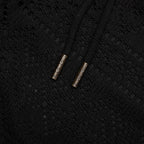 Pointelle Crochet Drawcord 7" Shorts - Black