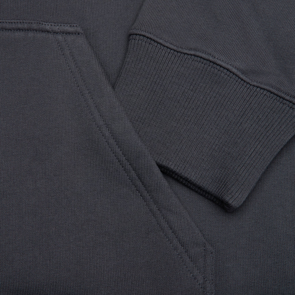 Printed Felpa Slim Fit Hoodie - Charcoal