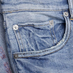 P001 - Light Indigo Embroidery Punch P Plaid