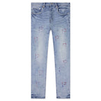 P001 - Light Indigo Embroidery Punch P Plaid