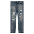 Purple Denim P001 - Indigo Four Pocket Destroy w/ Silicone Outline