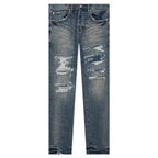Purple Denim P001 - Indigo Four Pocket Destroy w/ Silicone Outline