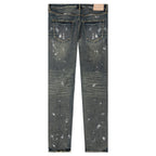 Purple Denim P001 - Worn Mid Indigo Knee Slit